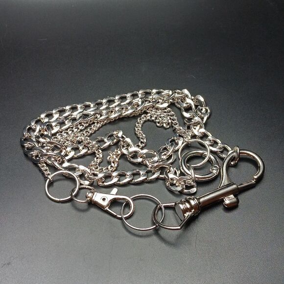 New Men's Keychain Silver Wallet Belt Keychain - Picture 1 of 3